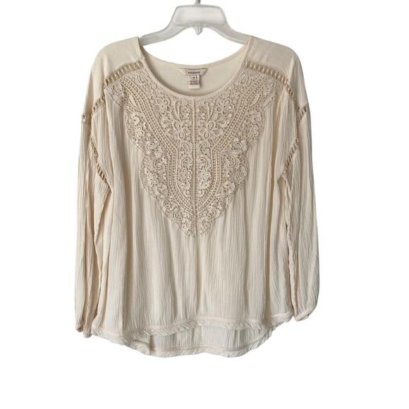 Sundance Savannah Cream Ivory Lace Front Blouse size medium - Picture 2 of 8